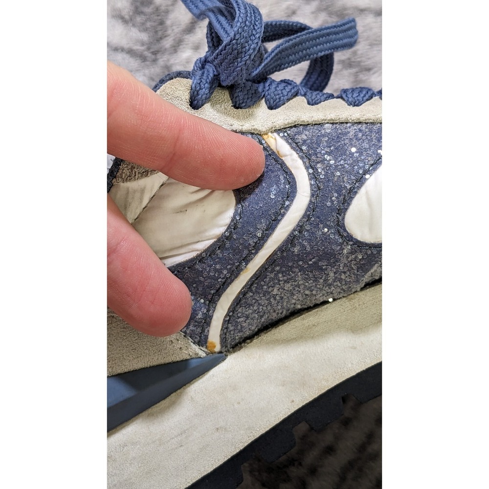 Voile Blanche Qwark Designer Shoes Italy Bedazzle Suede Sneakers Women 37 US 6.5 - Picture 15 of 16